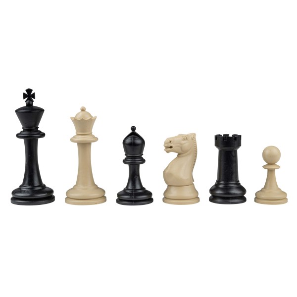 Schachfiguren Nerva, Königshöhe 95 mm, Kunststoff, schwarz creme, im Polybeutel Schachfiguren Nerva, Königshöhe 95 mm, Kunststoff, schwarz creme, im Polybeutel