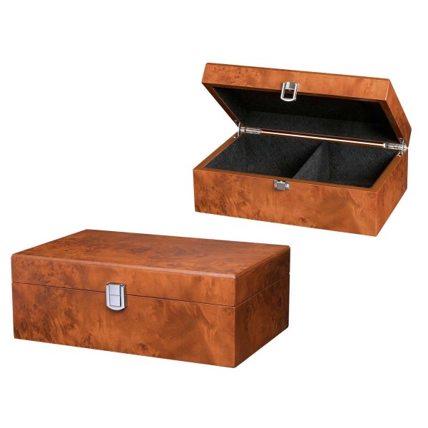 Schachfigurenbox, Wurzelholzoptik, für Könighöhe bis 95mm Schachfigurenbox, Wurzelholzoptik, für Könighöhe bis 95mm