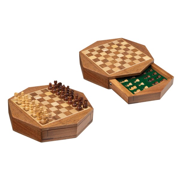 Schachkassette Octagon, Reise, mini, Feld 13 mm, magnetisch