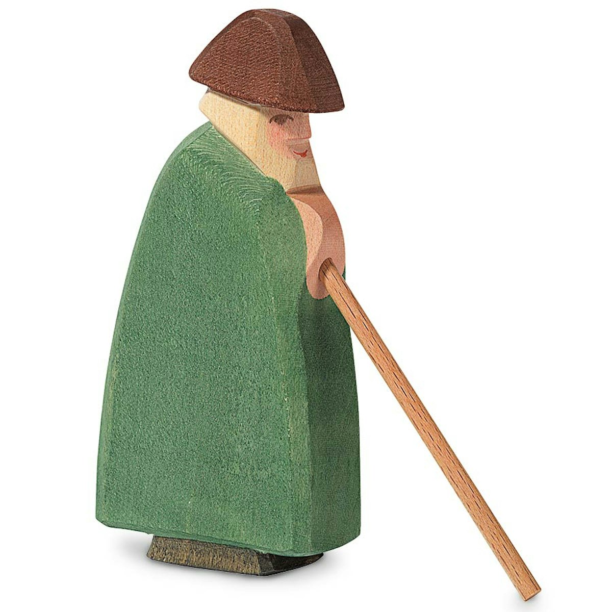 Schäfer mit Stab Holzfigur 14 cm hoch