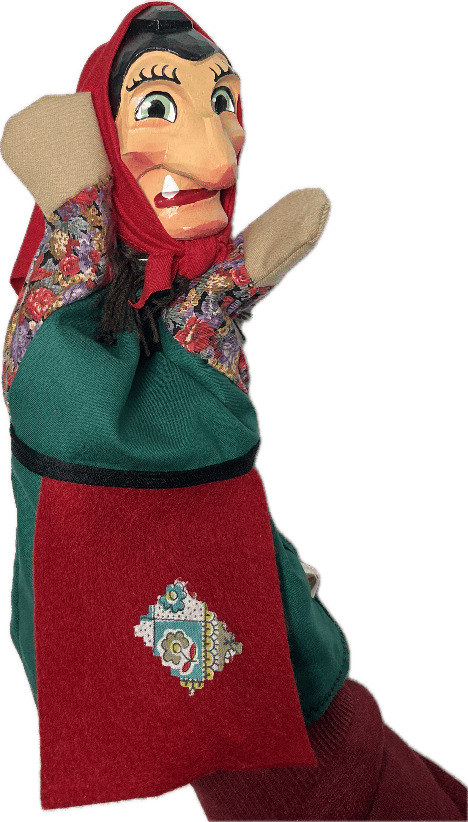 Scheithauer - Handpuppe Hexe, Holz handgeschnitzt n. Art d. Hohnsteiner