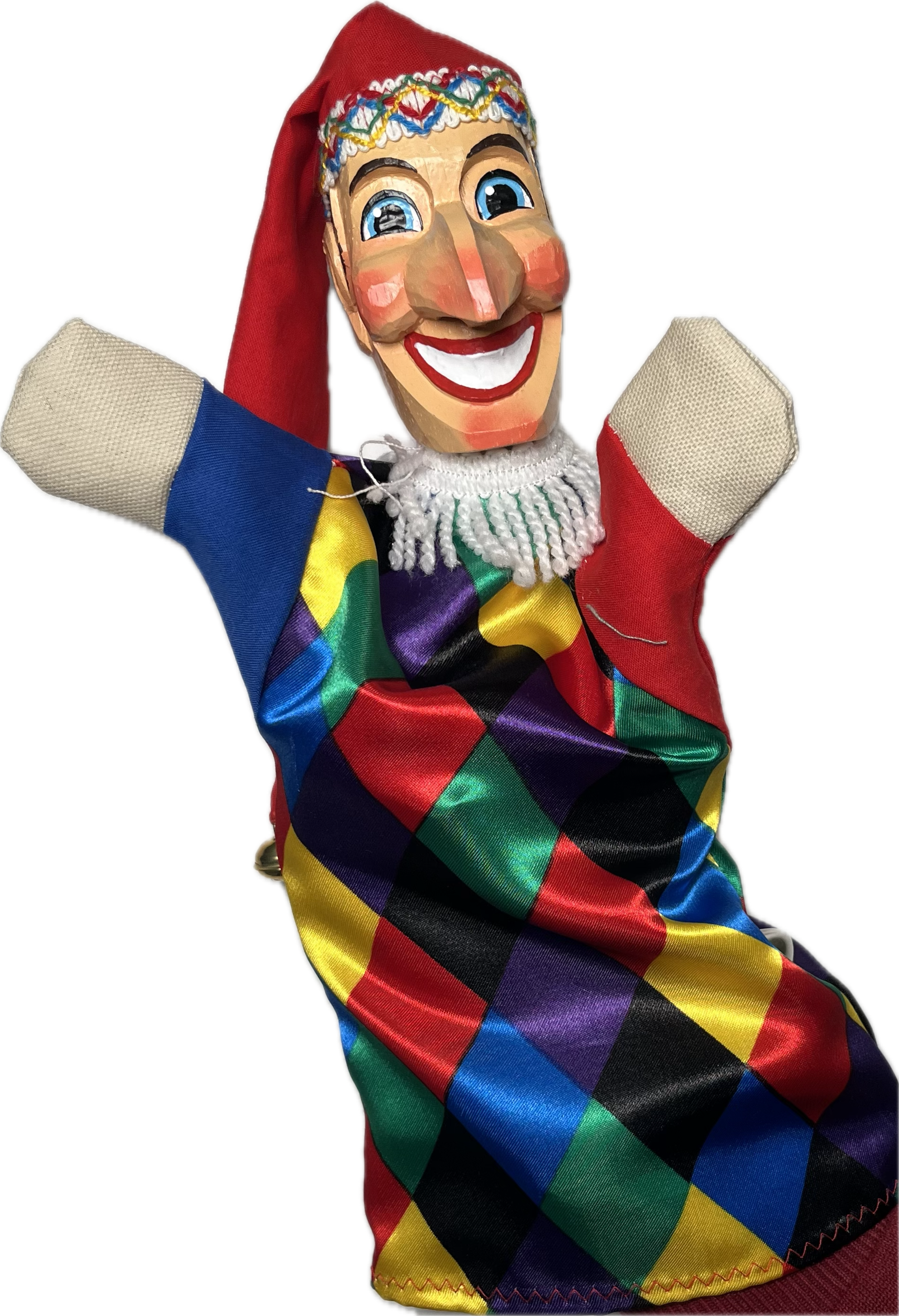 Scheithauer - Handpuppe Kasper, Holz handgeschnitzt n. Art d. Hohnsteiner