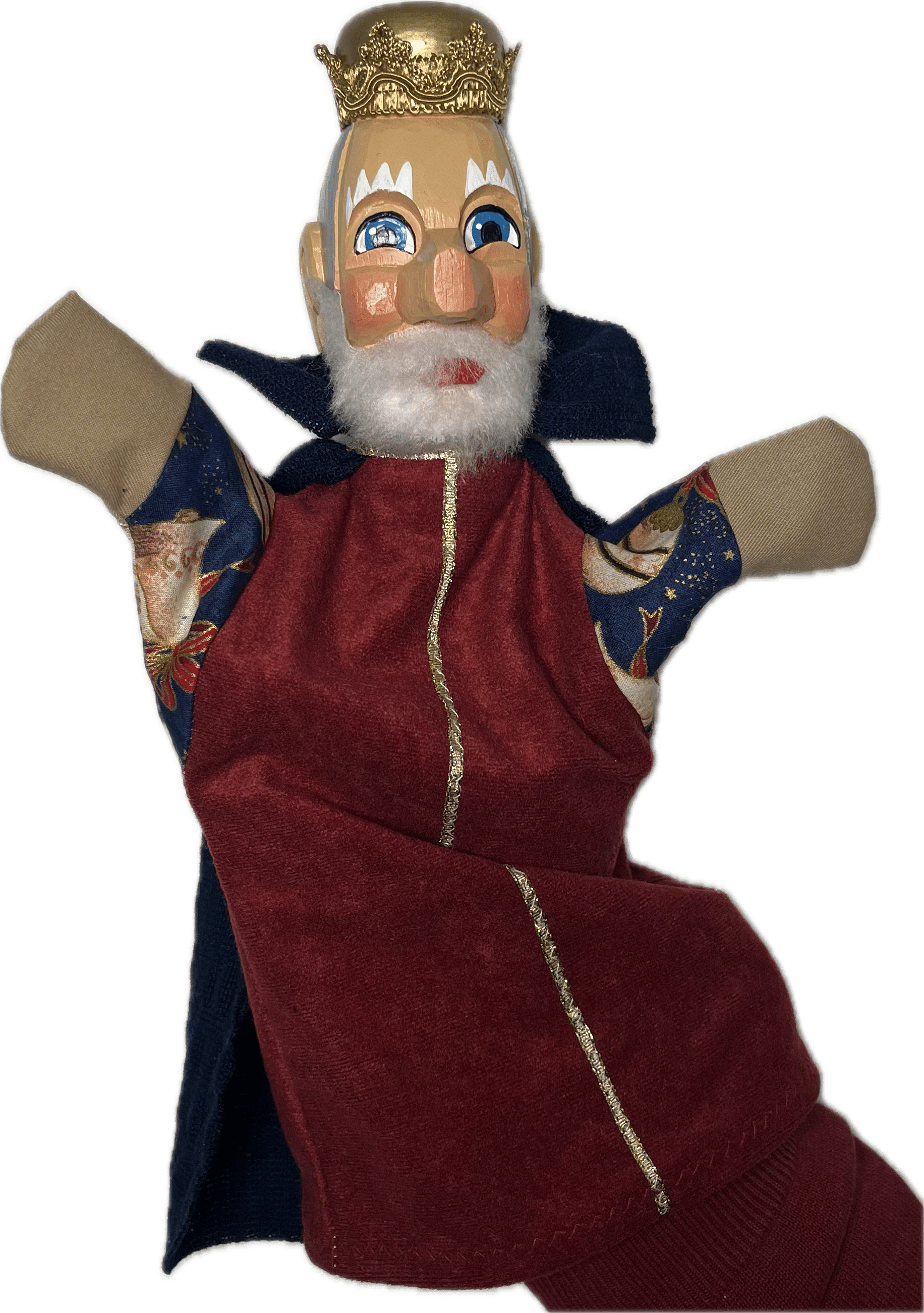 Scheithauer - Handpuppe König, Holz handgeschnitzt n. Art d. Hohnsteiner