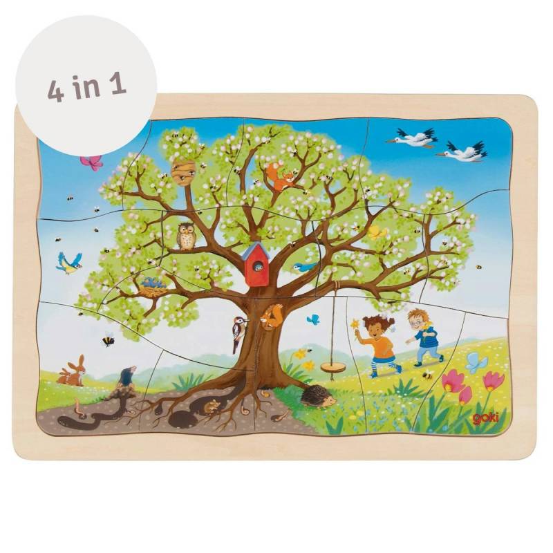Schichtenpuzzle Jahreszeiten-Baum