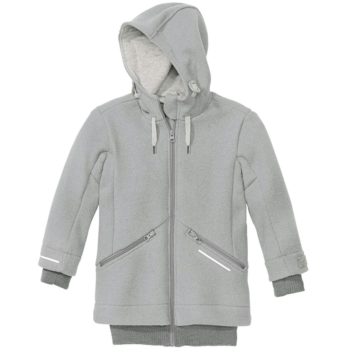 Schicker warmer Kindermantel in grau 152