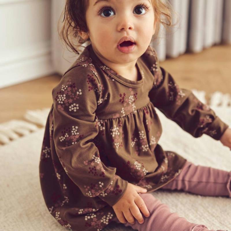 Schickes Bodykleid Blümchen braun 92