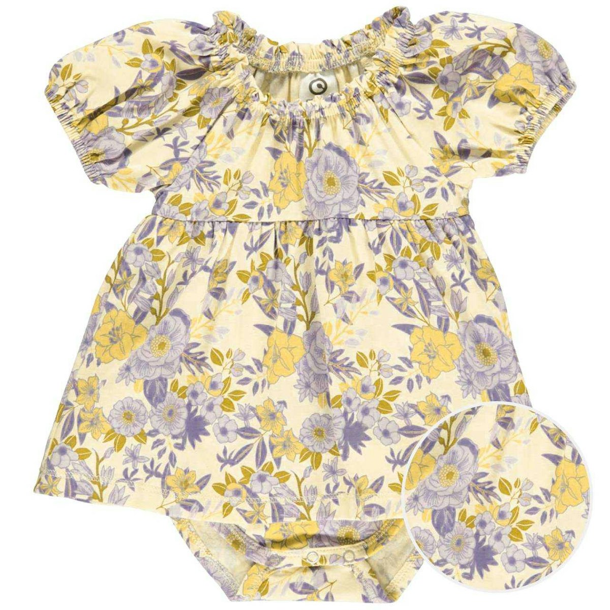 Schickes Bodykleid Blümchen hellgelb 92