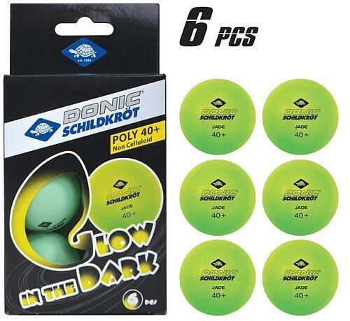 Schildkröt Funsports - Tischtennis Ball Glow in the Dark, Poly 40+, 6 Stk.