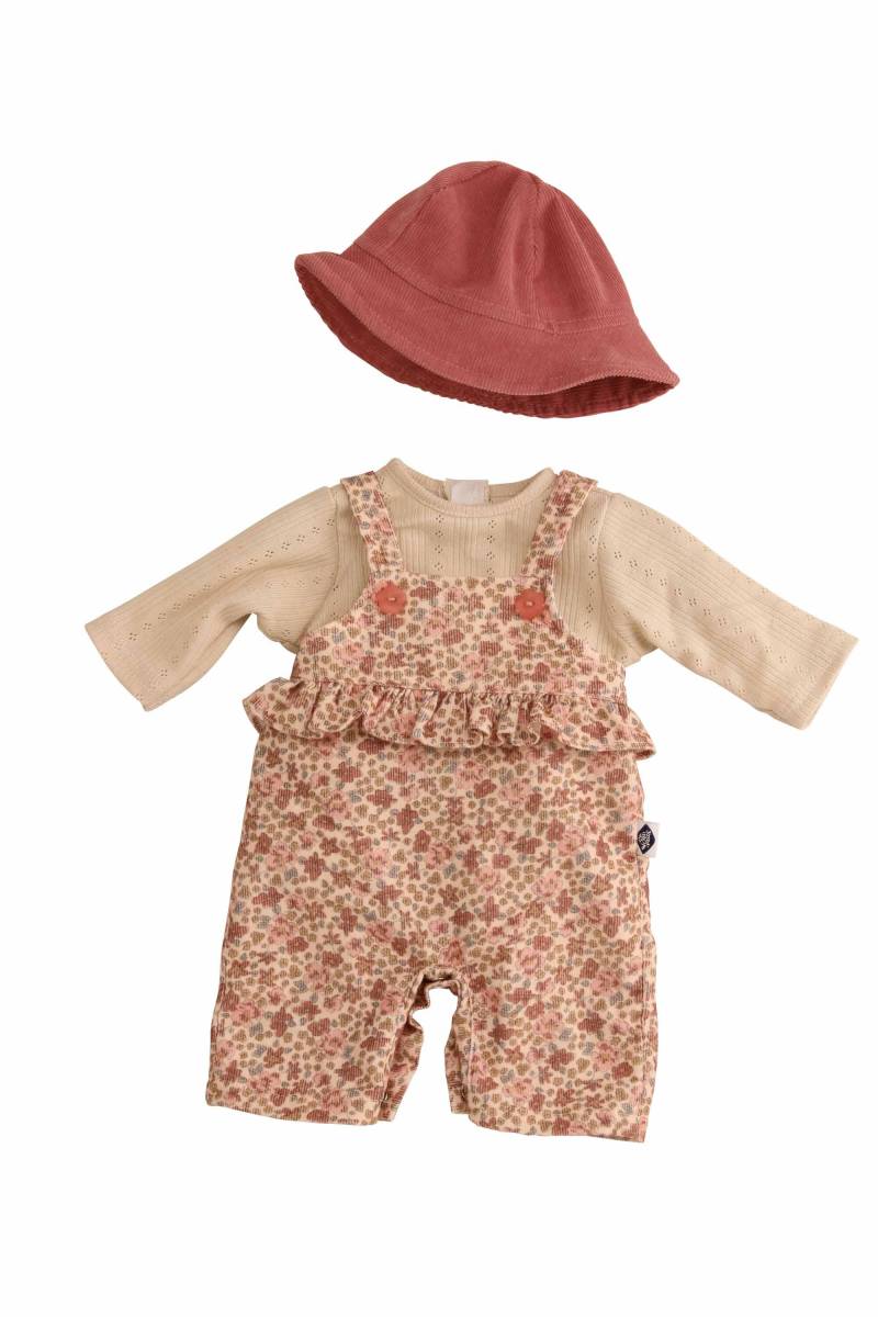Schildkröt Puppen - Kleidung Gr.45 Amy Latzhose, Shirt, Hut Blümchen Schildkröt Puppen - Kleidung Gr.45 Amy Latzhose, Shirt, Hut Blümchen