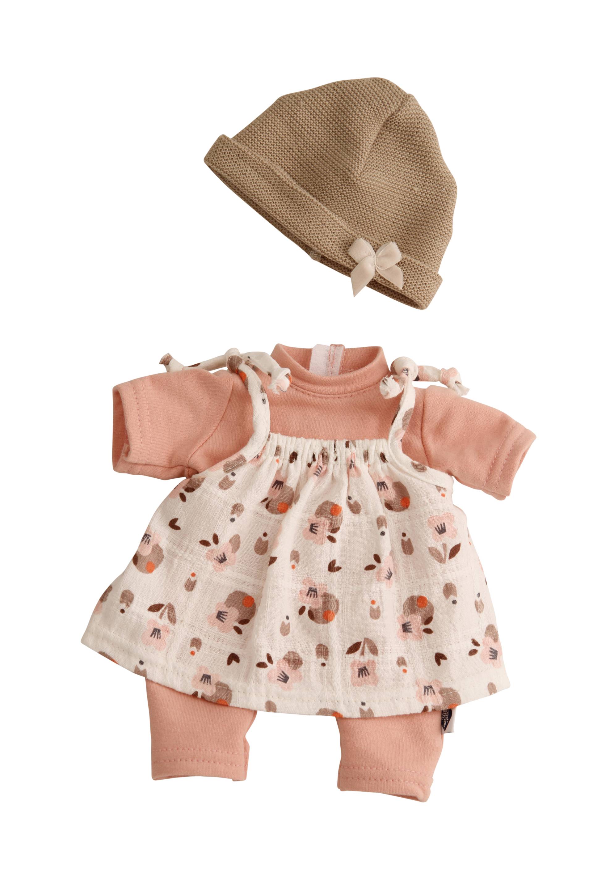 Schildkröt Puppen - Kleidung zu Puppe Schlummerle 32 cm, Overall rose mit Kleid und Mütze