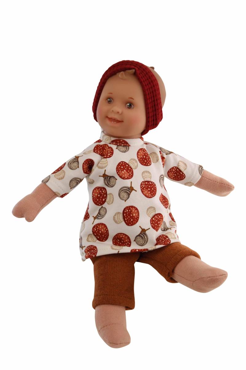 Schildkröt Puppen - Puppe Löckchen 30 cm Malhaar, braune Malaugen, Kleidung Schneckchen