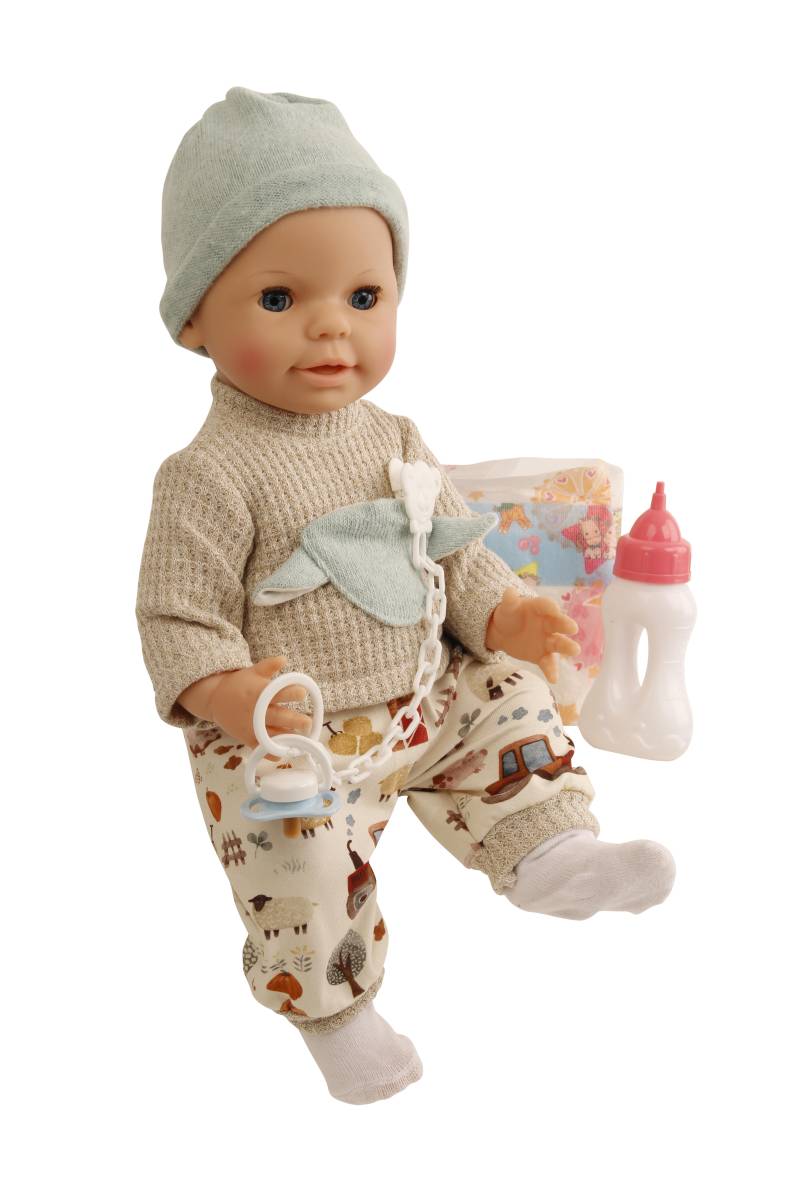 Schildkröt Puppen - Trink+Nässbaby 40cm Finn winterlich