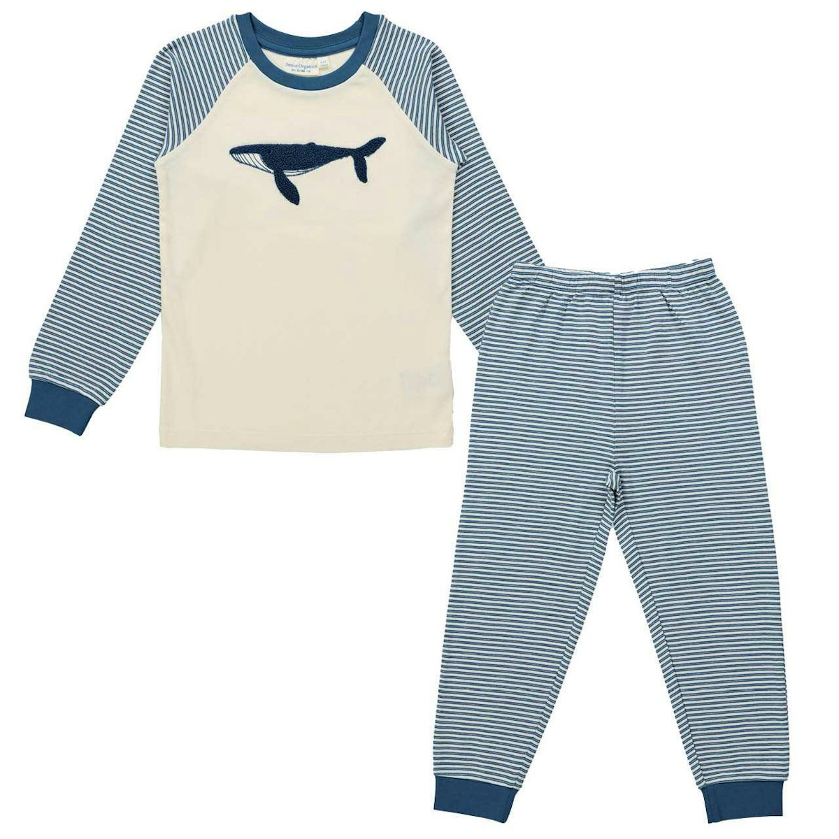 Schlafanzug Arm- und Fussbündchen Wal blau 92/98