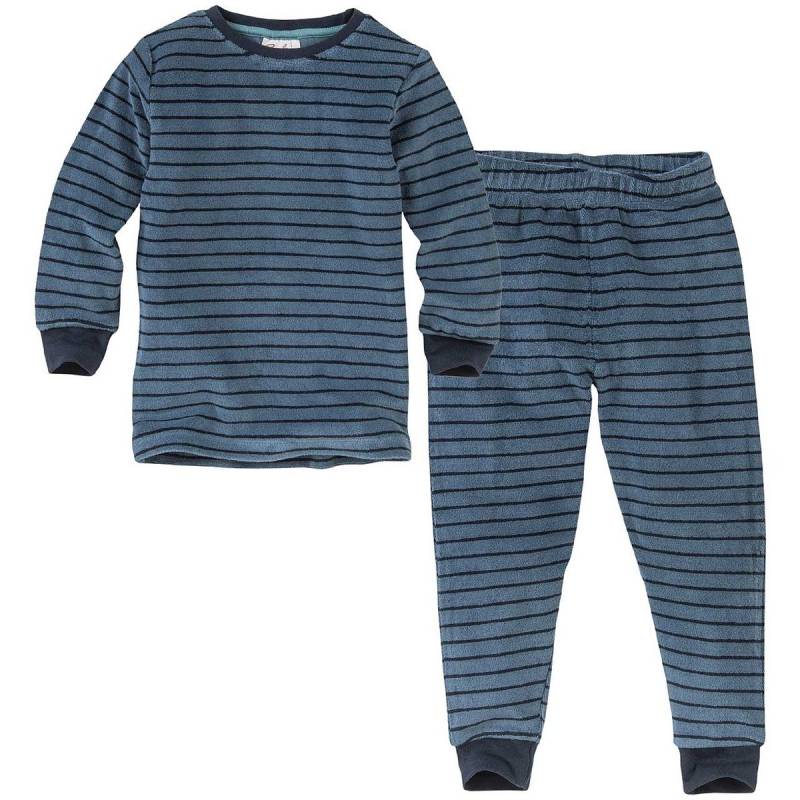 Schlafanzug Frottee Ringel dunkelblau 98 Schlafanzug Frottee Ringel dunkelblau 98