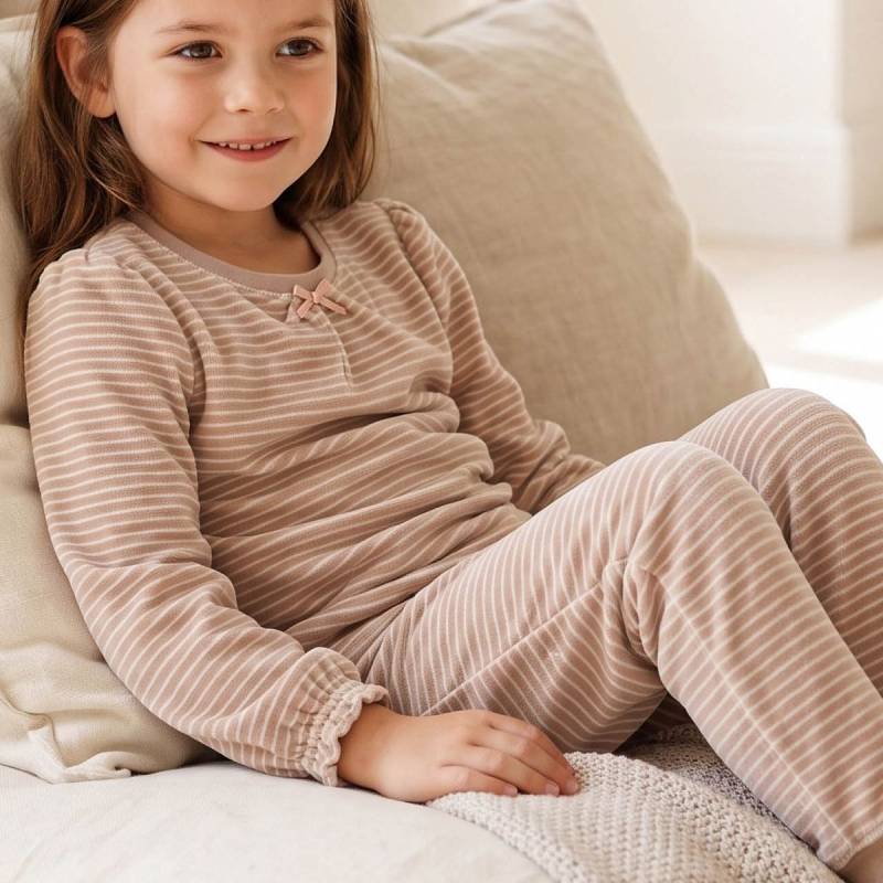 Schlafanzug Nicki Ringel taupe 104 Schlafanzug Nicki Ringel taupe 104
