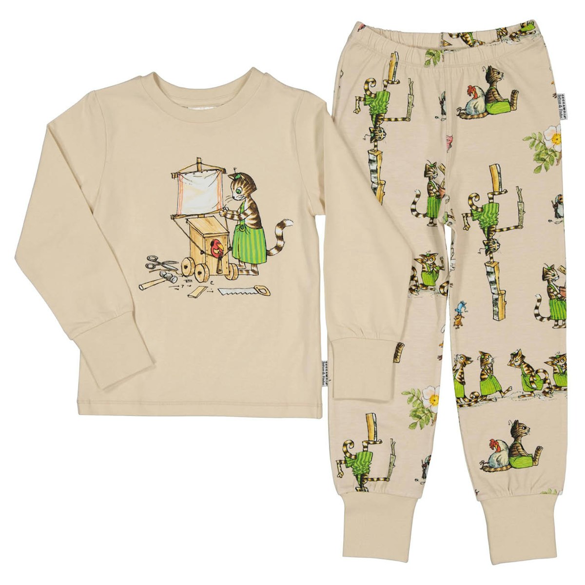 Schlafanzug Pettersson & Findus beige 2 Teile 98/104