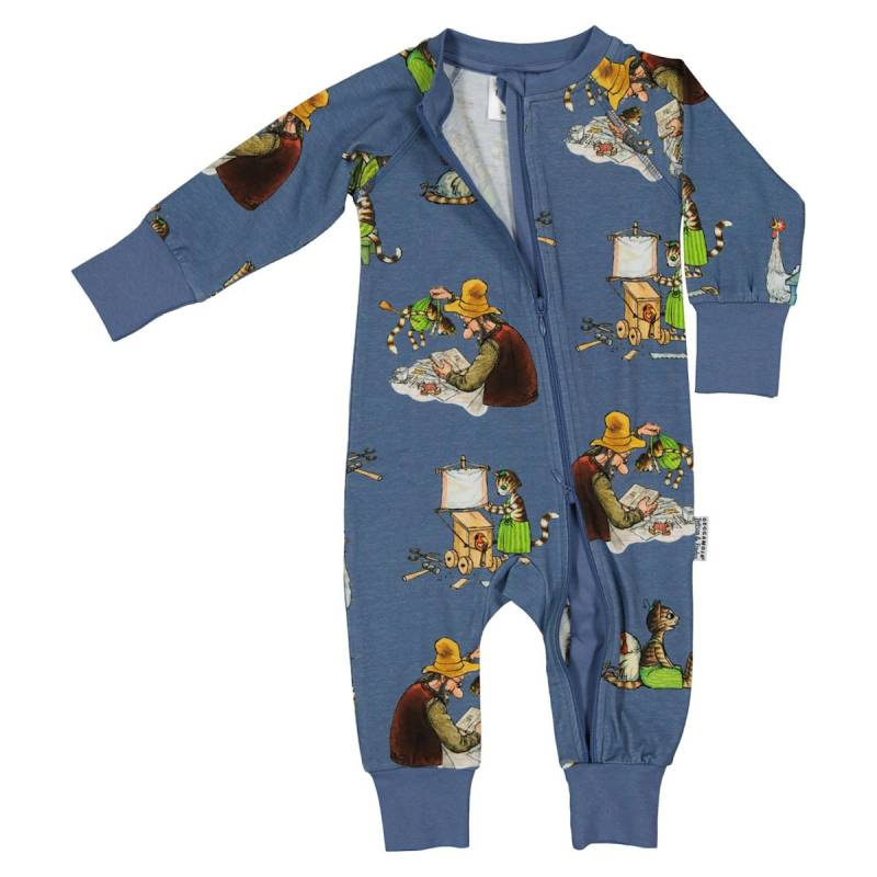 Schlafanzug Reißverschluss Pettersson & Findus blau 86/92