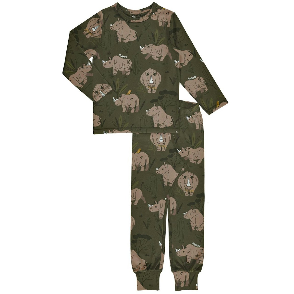 Schlafanzug langarm Nashorn khaki 110/116