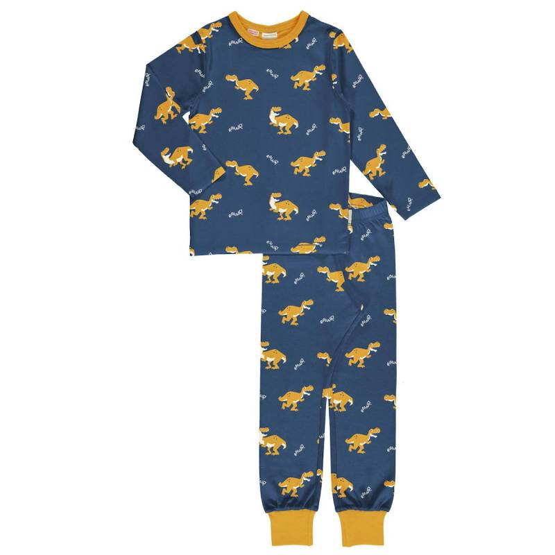 Schlafanzug langarm blau mit T Rex 110/116 Schlafanzug langarm blau mit T Rex 110/116