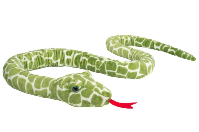 Schlange Kuscheltier grün gemustert handgefertigt 175x10x9cm Kuscheltiere