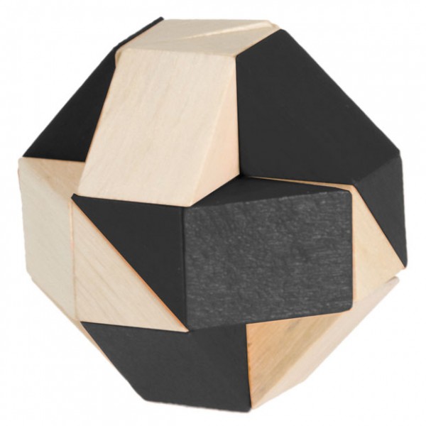 Schlangen-Dreieck aus Holz Natur/Schwarz Schlangen-Dreieck aus Holz Natur/Schwarz