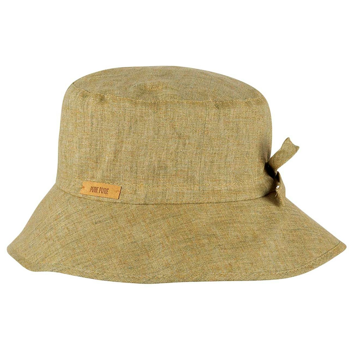 Schlapphut Sonnenhut Leinen beige-grün 53