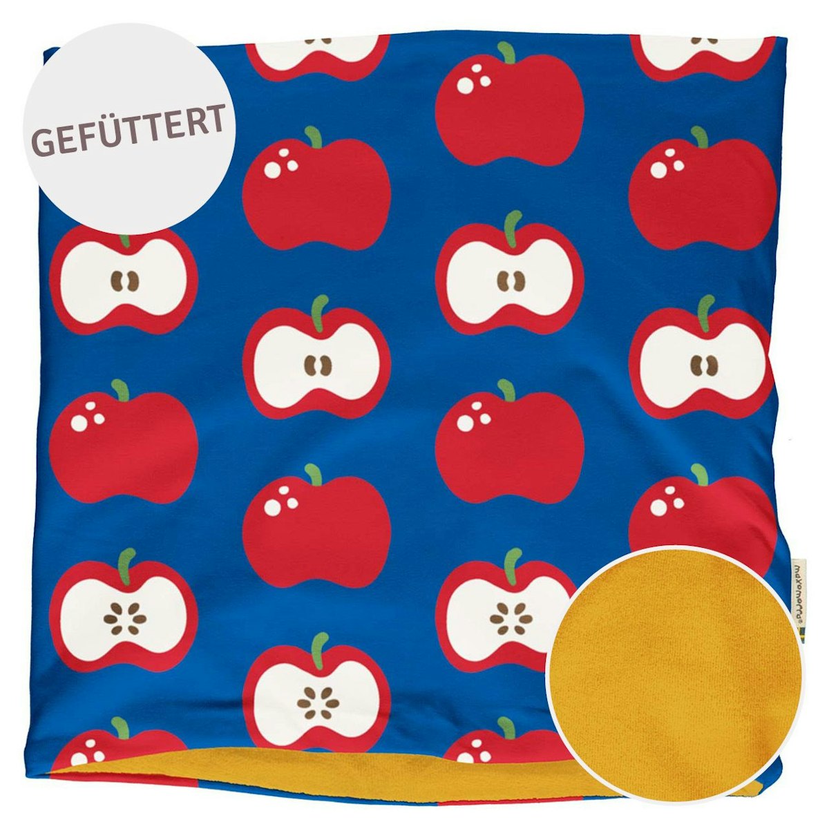 Schlauchschal Nicki Äpfel blau 74/80