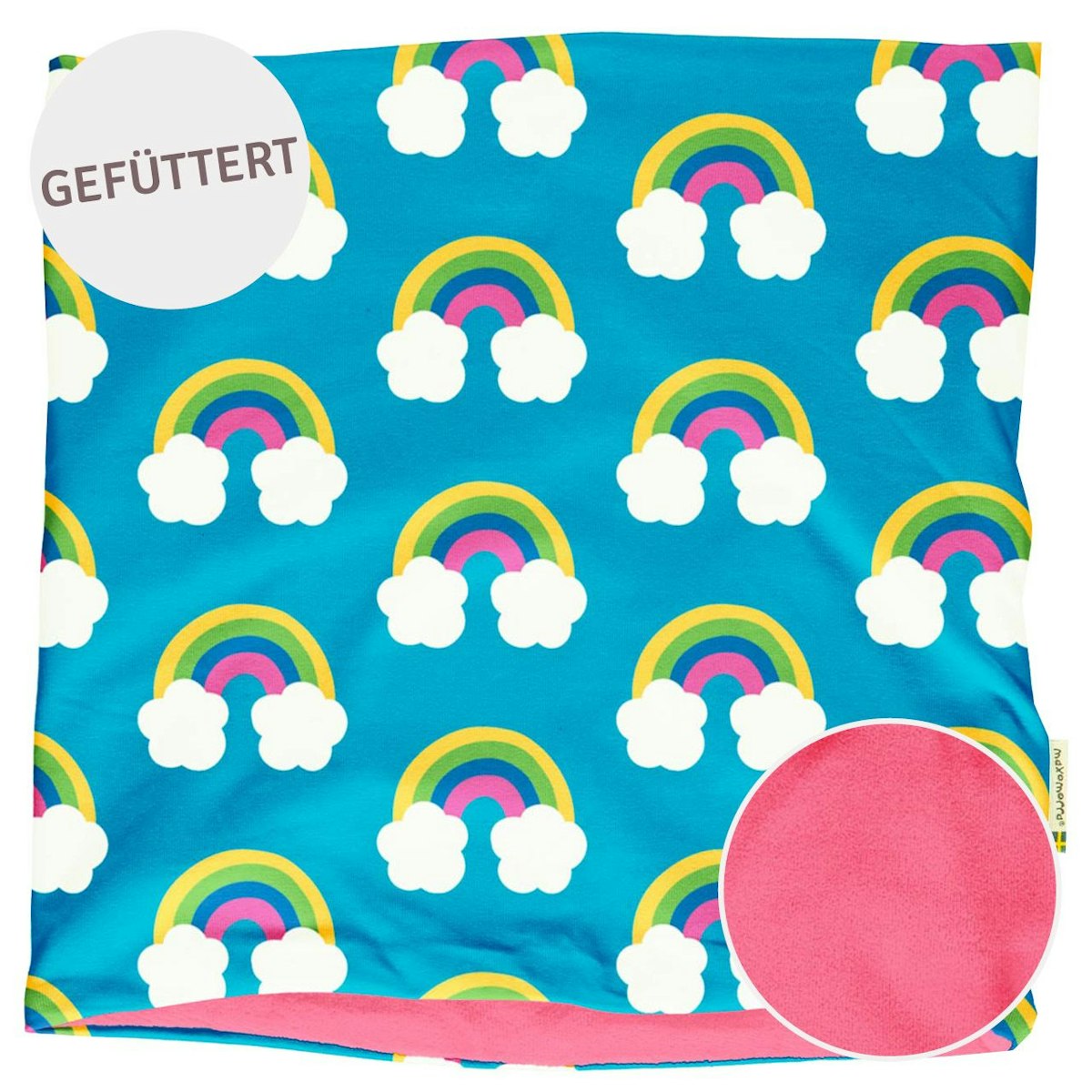 Schlauchschal Nicki Regenbogen hellblau 74/80