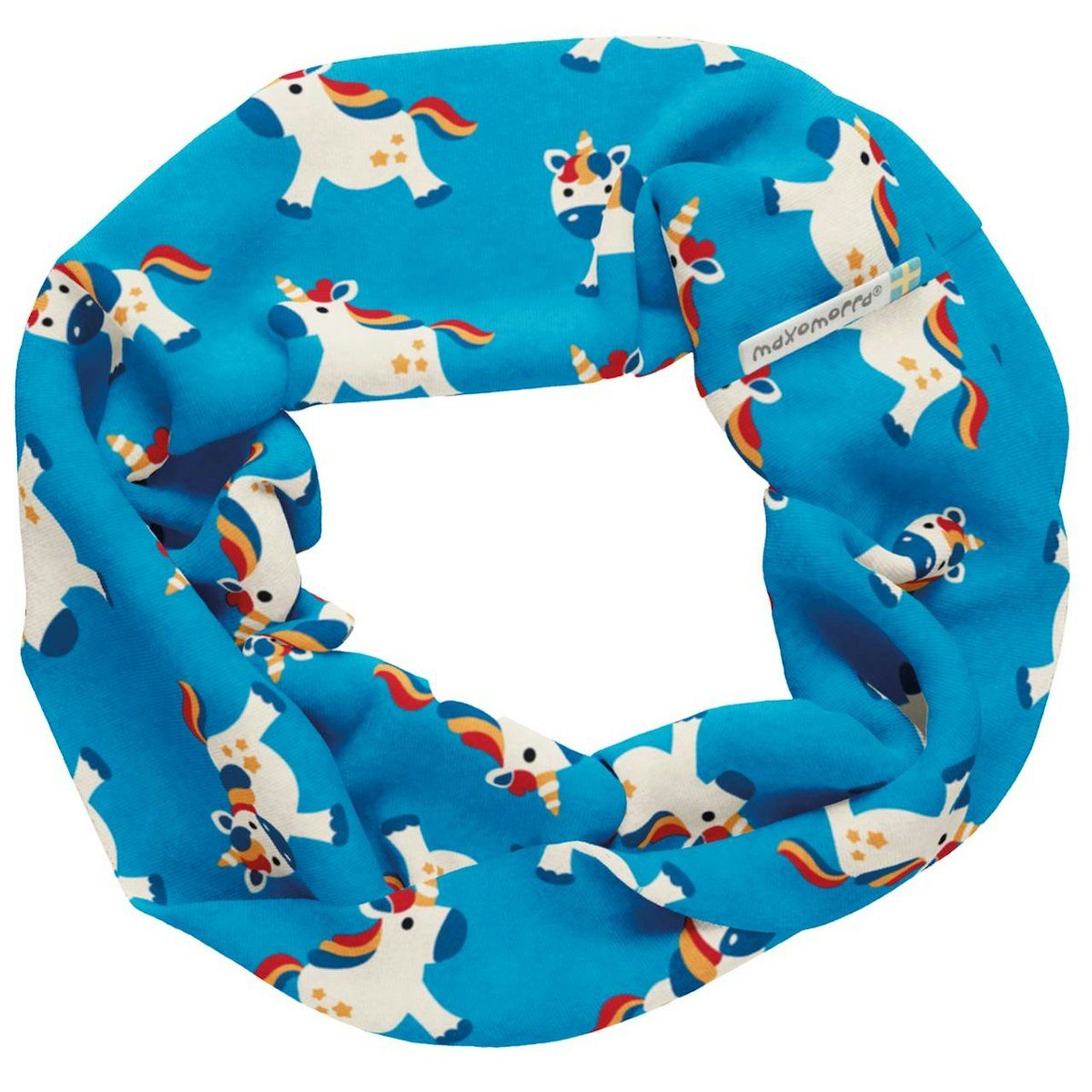 Schlauchschal leicht Einhorn blau 74/80