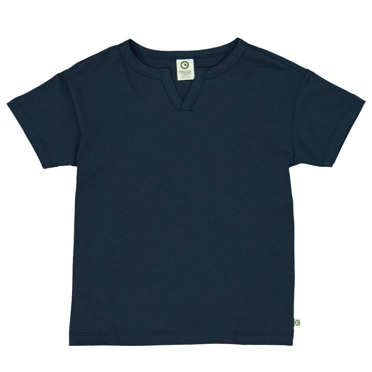Schlichtes V-Ausschnitt T-Shirt dunkelblau 110