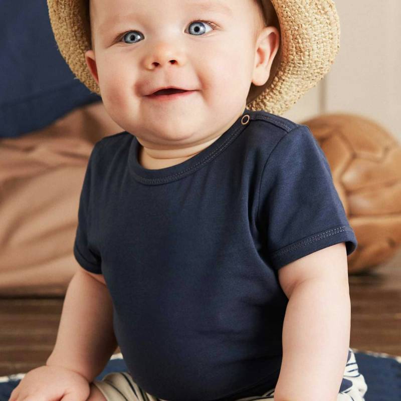 Schlichtes elastisches T-Shirt nachtblau 98