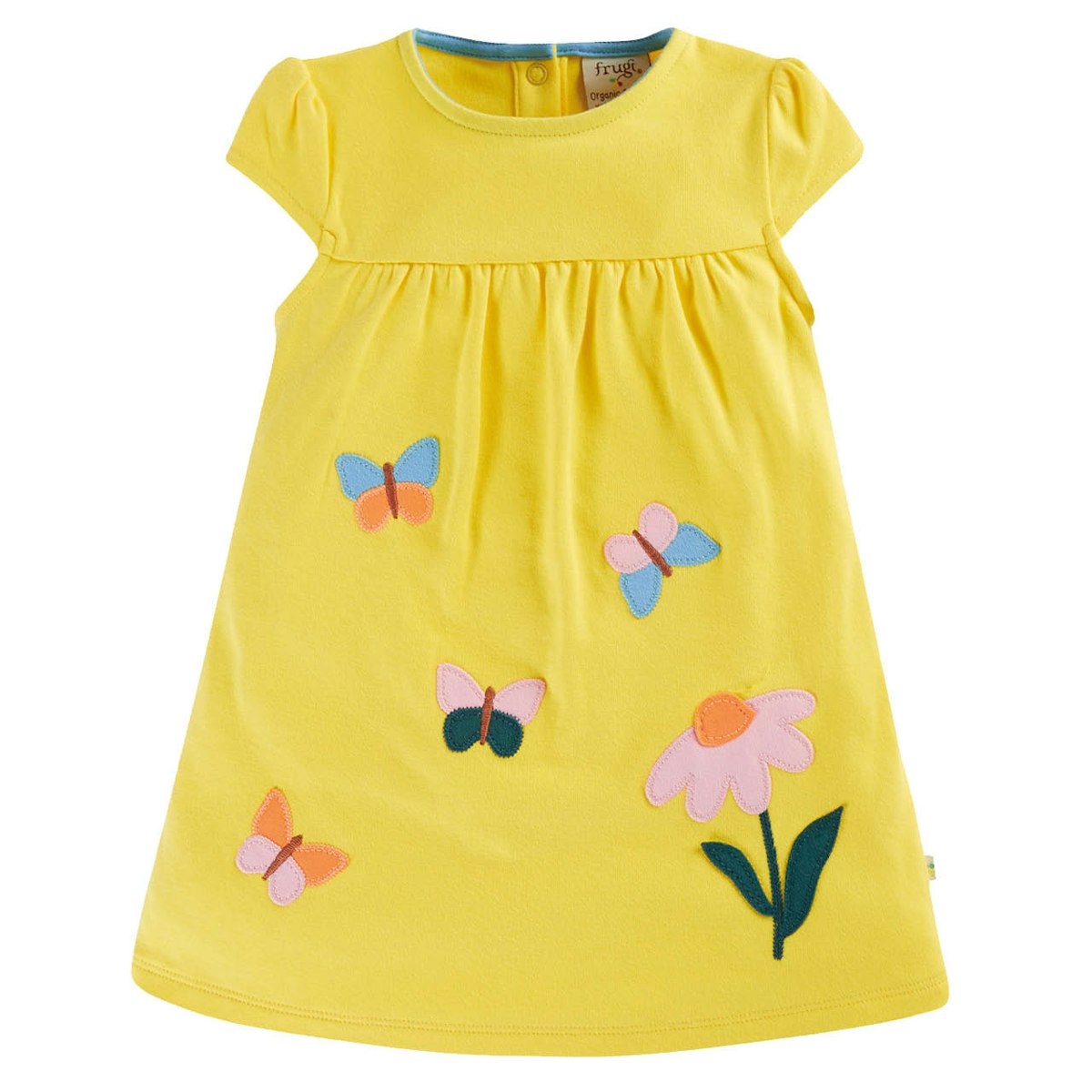 Schmetterling Blumen Sommerkleid gelb 98/104