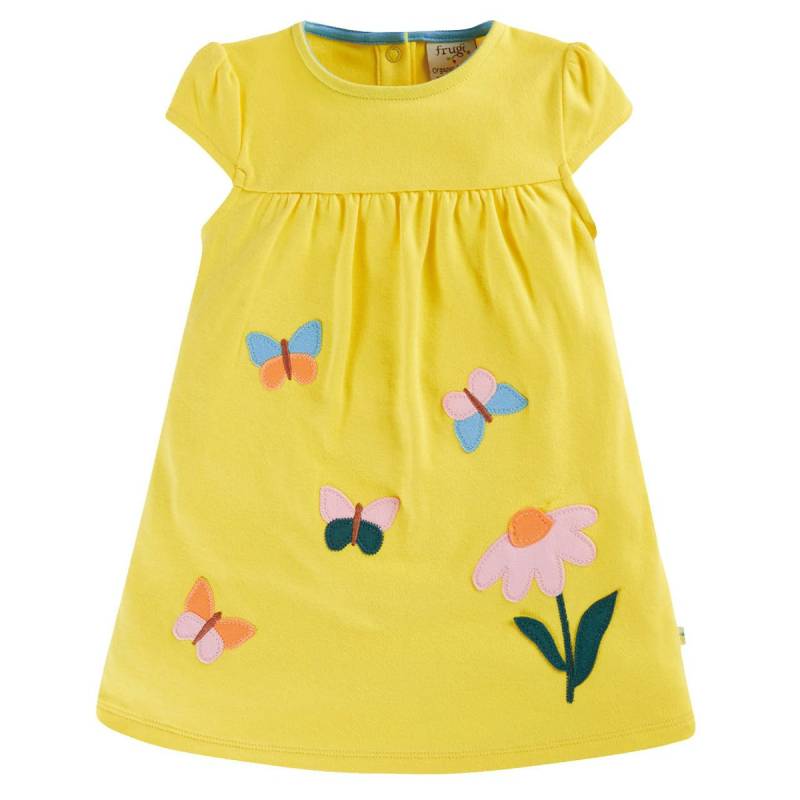 Schmetterling Blumen Sommerkleid gelb 98/104