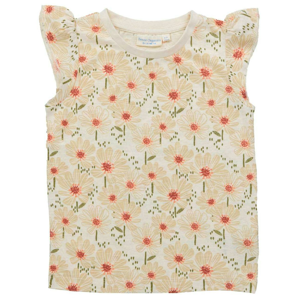 Schmetterlingsärmel T-Shirt Blumen 104/110