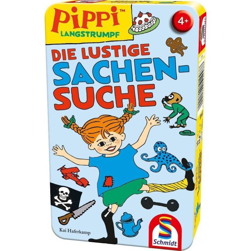 Schmidt - 51448 - Pippi Langstrumpf Mitbringspiel in Metalldose, Die lustige Sachensuche Schmidt - 51448 - Pippi Langstrumpf Mitbringspiel in Metalldose, Die lustige Sachensuche