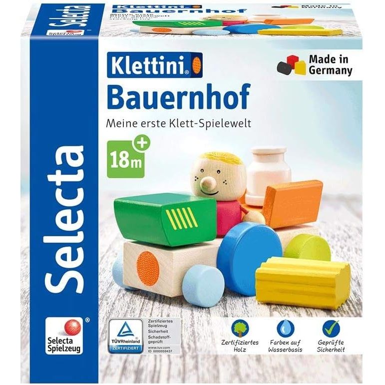 Schmidt - 62076 - Selecta - Klettini - Klett Stapelspielzeug, 7 Teile, Bauernhof