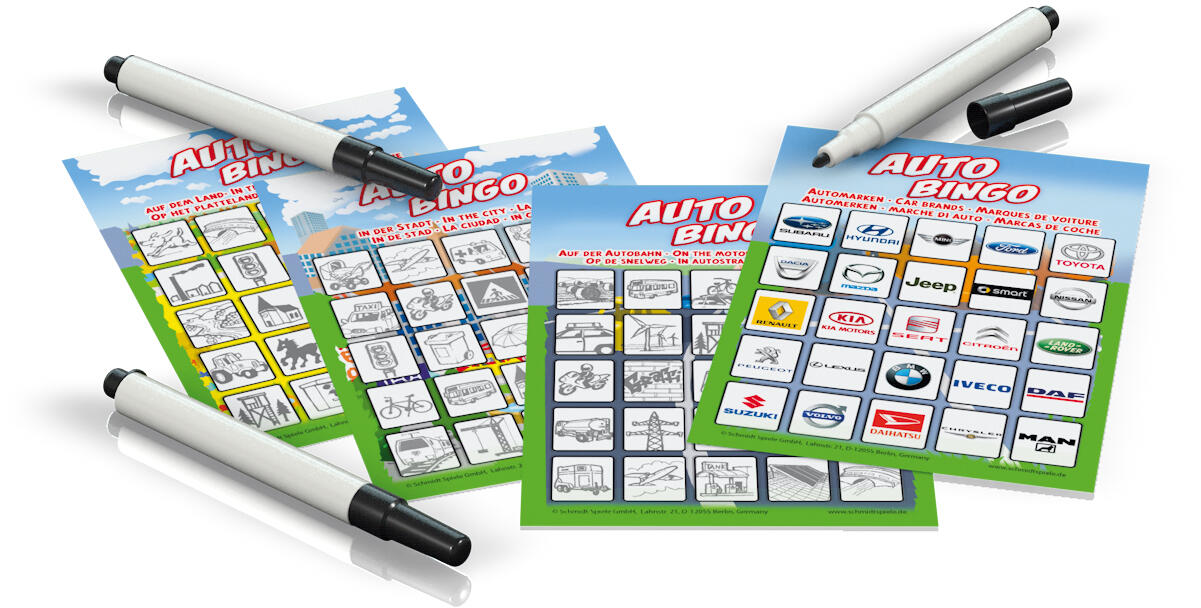 Schmidt Spiele - Auto Bingo, Reisespiel in der Metalldose