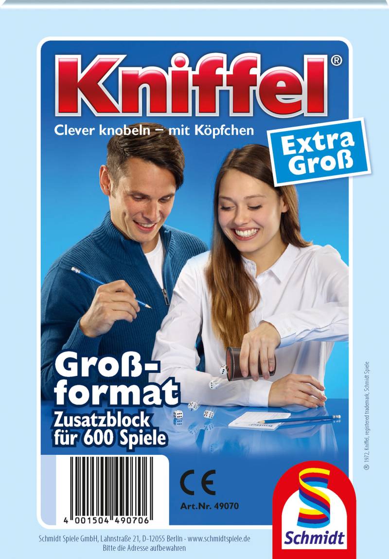 Schmidt Spiele - Kniffel Block extra gross Schmidt Spiele - Kniffel Block extra gross