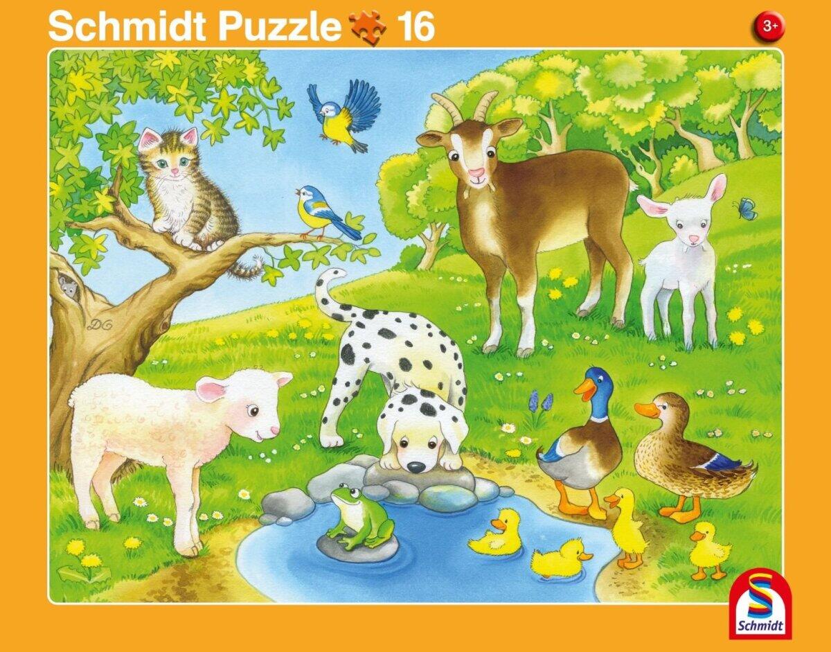 Schmidt Spiele - Rahmenpuzzle 2er Haustiere / Heimische Tiere