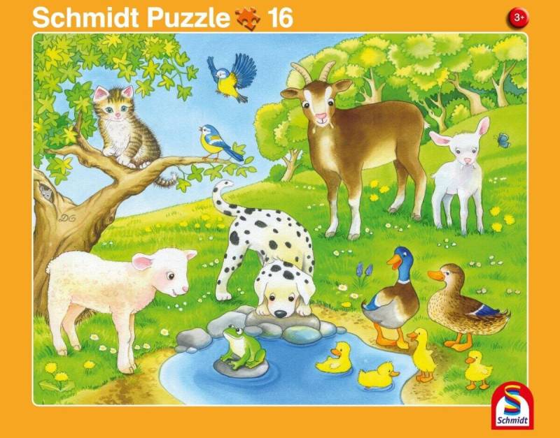 Schmidt Spiele - Rahmenpuzzle 2er Haustiere / Heimische Tiere