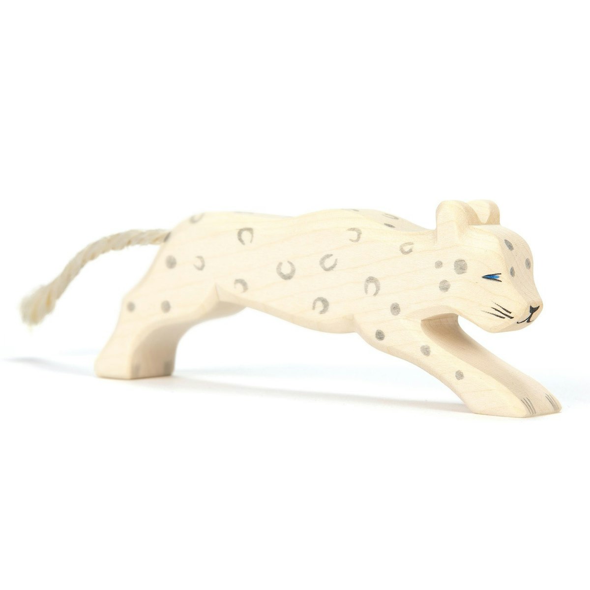 Schneeleopard Holzfigur 6 cm