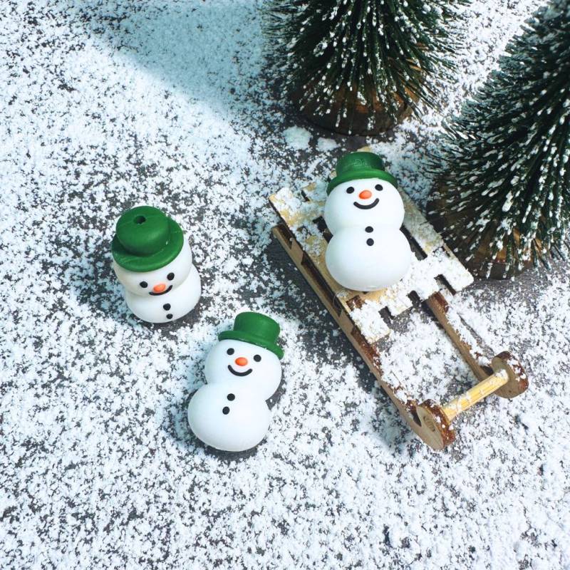 Schneemann-Motivperle aus Silikon