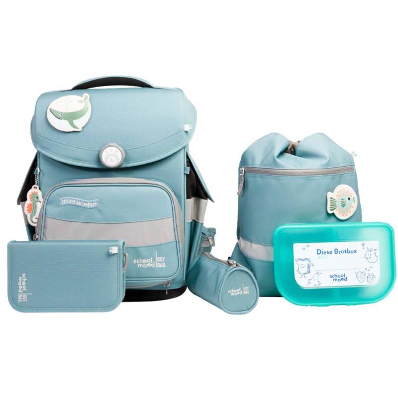 School Mood - School Mood 6-tlg. Schulranzen-Set Timeless Pro Dolphin (Ocean Coll.)