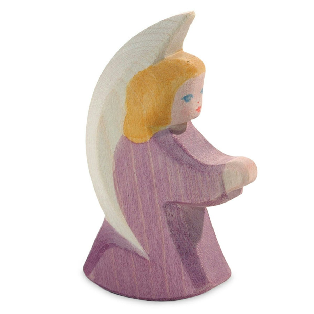 Schutzengel lila Holzfigur 8 cm hoch