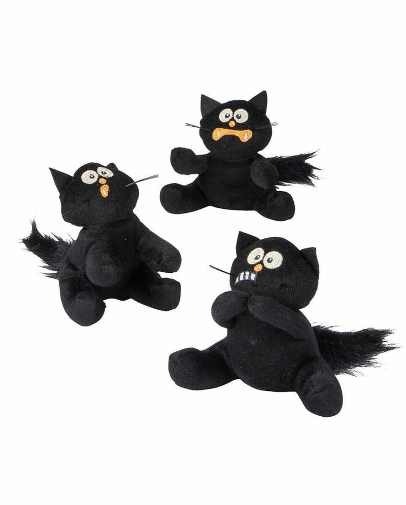 Schwarze Ängstliche Plüschkatze Schwarze Ängstliche Plüschkatze