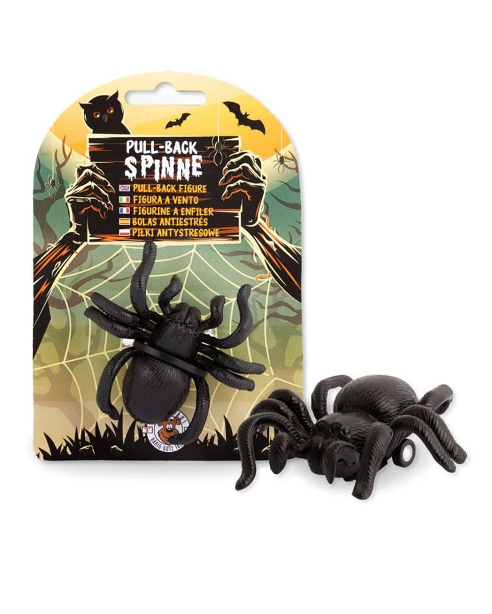 Schwarze Aufzieh Spinne 6,5cm