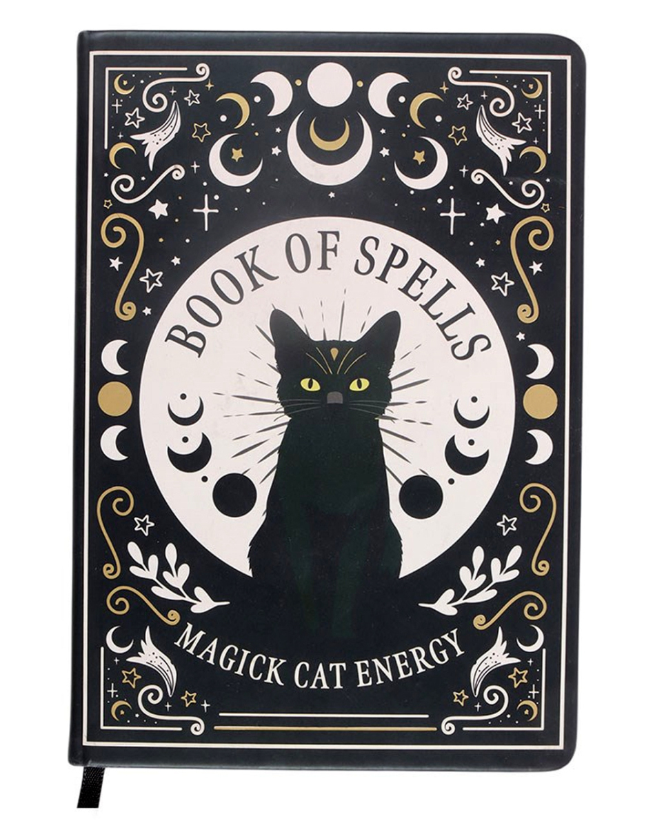 Schwarze Mystic Katze A5 Notiz & Tagebuch mit Stift Schwarze Mystic Katze A5 Notiz & Tagebuch mit Stift
