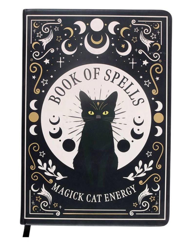 Schwarze Mystic Katze A5 Notiz & Tagebuch mit Stift Schwarze Mystic Katze A5 Notiz & Tagebuch mit Stift