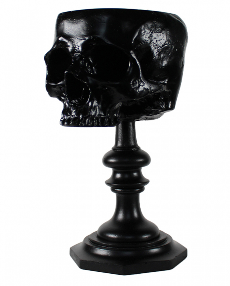Schwarzer Totenkopf als Ringehalter 21cm