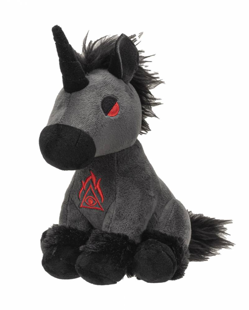 Schwarzes Gothic Einhorn aus Plüsch 20cm Schwarzes Gothic Einhorn aus Plüsch 20cm
